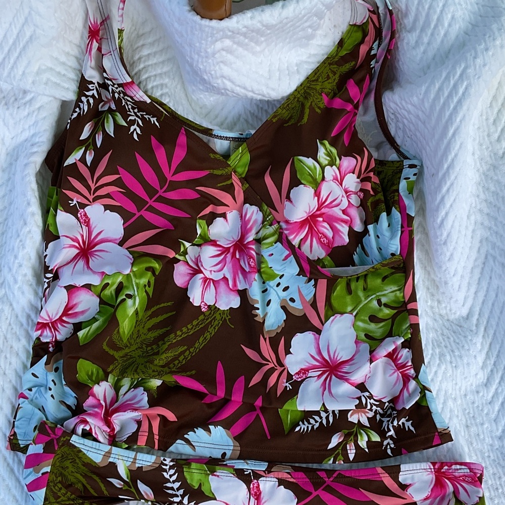 Islander Tropical Floral Kids Tankini size 18